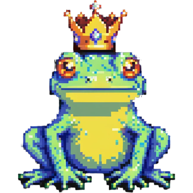 crowned frog sitting pose emoji