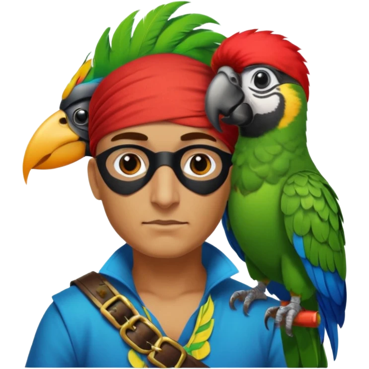 pirate and parrot emoji