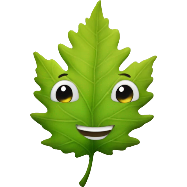 Smiling leaf emoji
