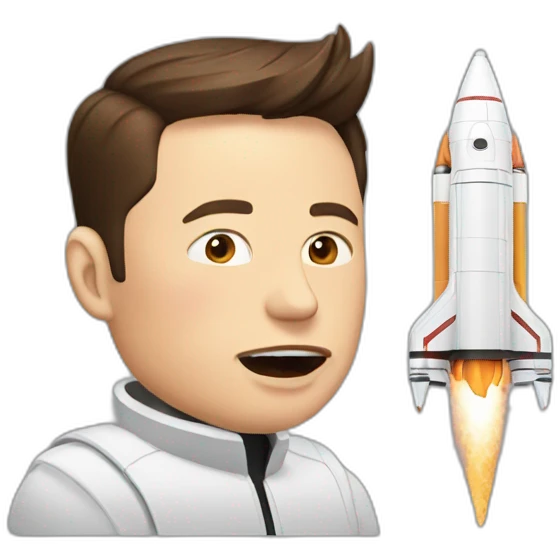 Elon Musk eat rocket emoji