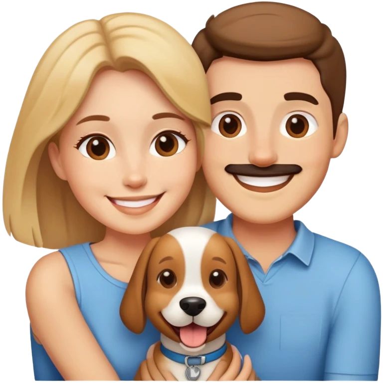 Pareja con perro emoji