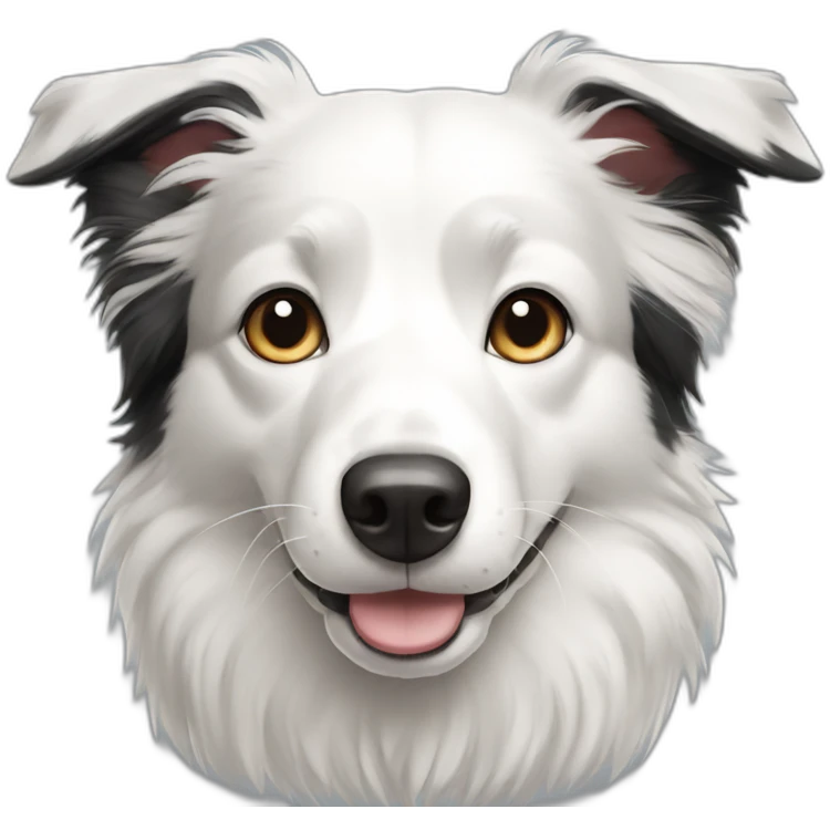 black and white short hair border collie emoji