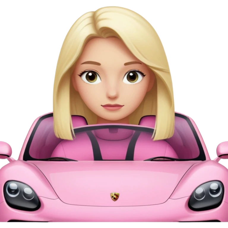 pink Porsche taycan blonde girl emoji