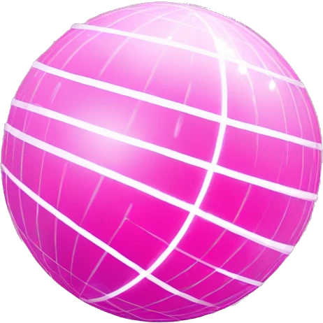 It's a pink-colored mirror ball illustration with white lines between the mirrors. emoji