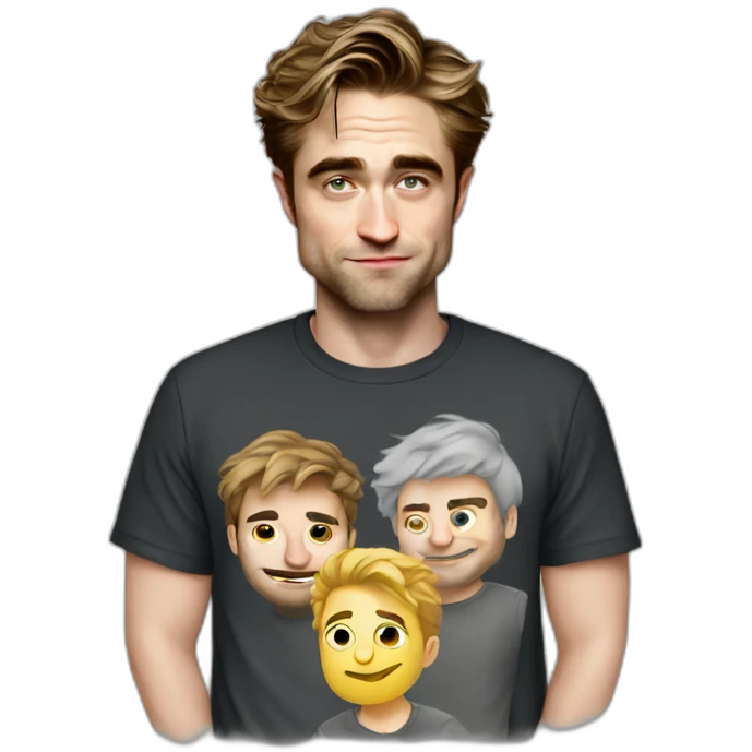 robert-pattinson cartoon wearing tee emoji