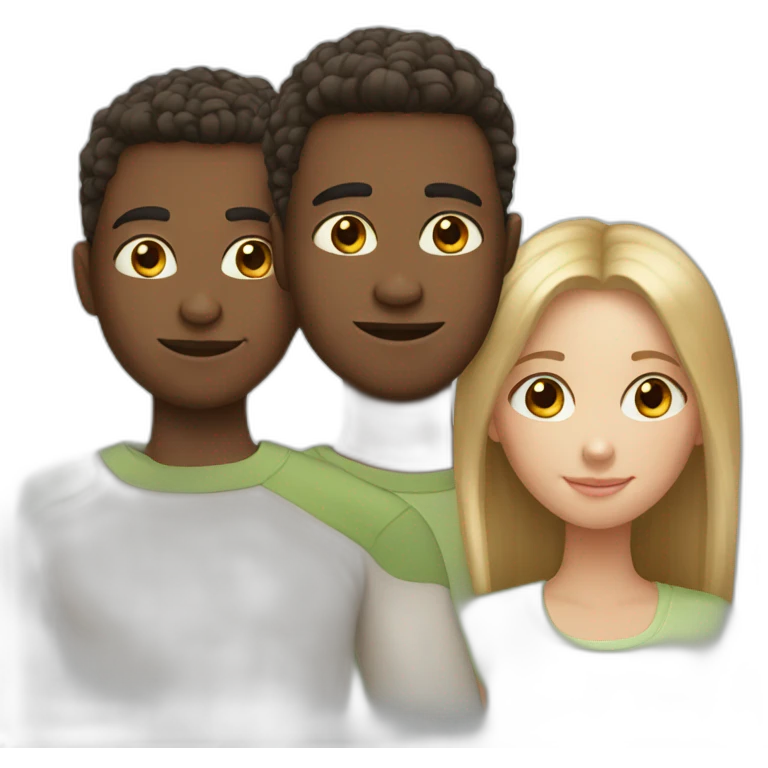 3 white siblings emoji