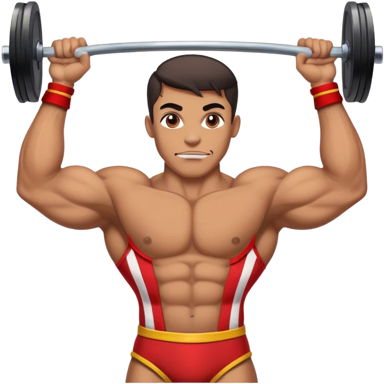 Vintage Circus strong man holding up barbell emoji