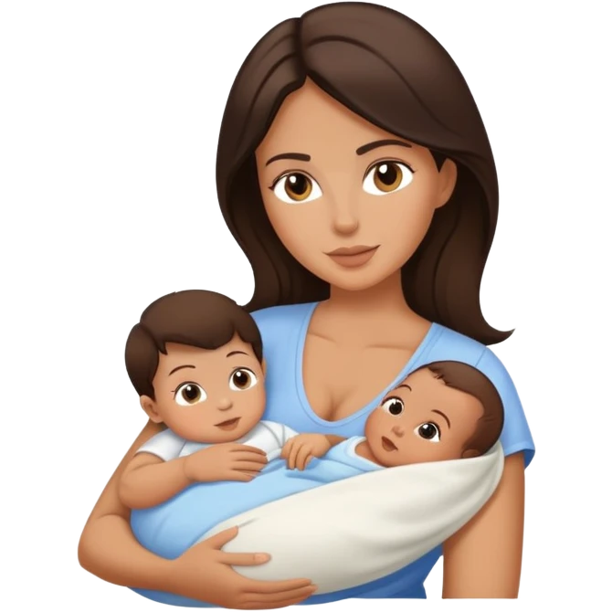 Beautiful brunette nursing baby boy emoji