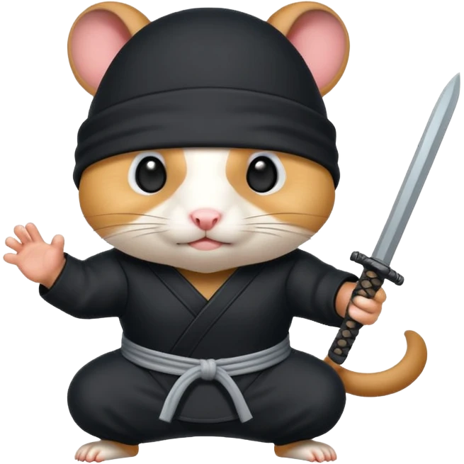 black ninja hamster emoji