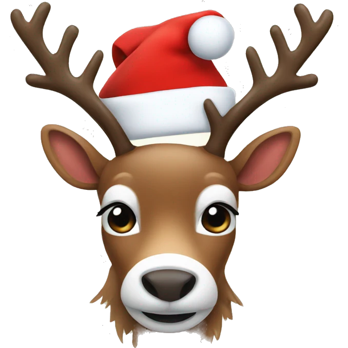 reindeer in santa hat  emoji