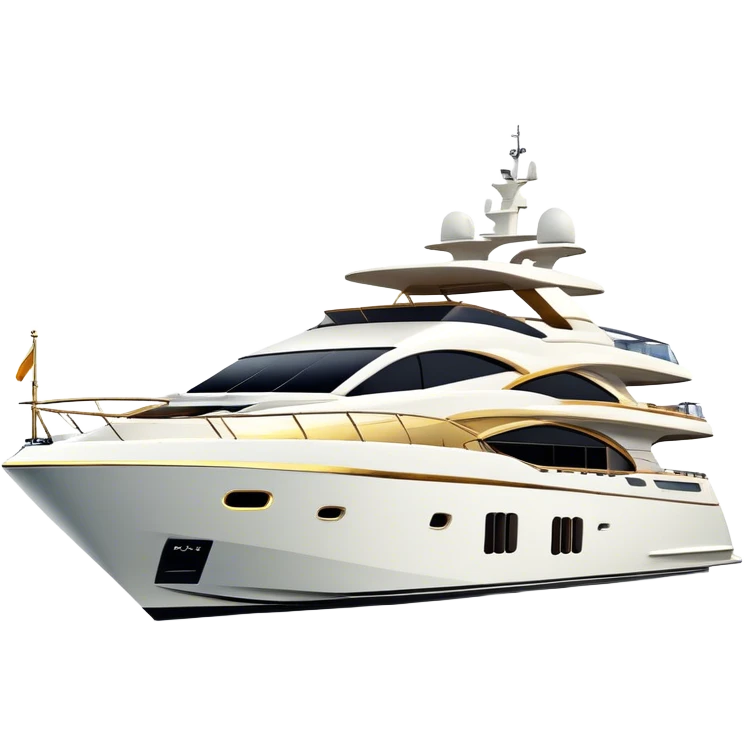 Luxury Yacht - Azimut 72 (Model Year: 2020) (Iconic colour: White with gold trim) emoji