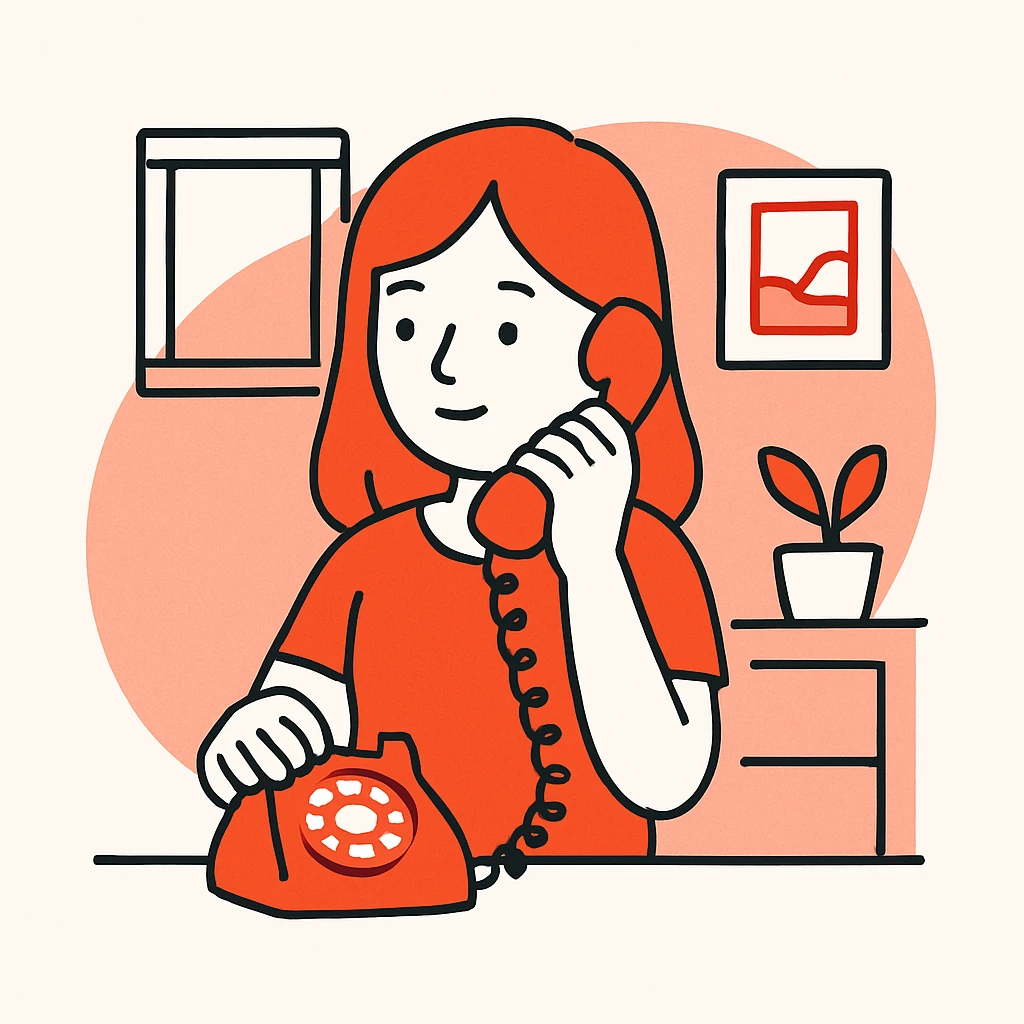 girl talking on telephone in her room emoji