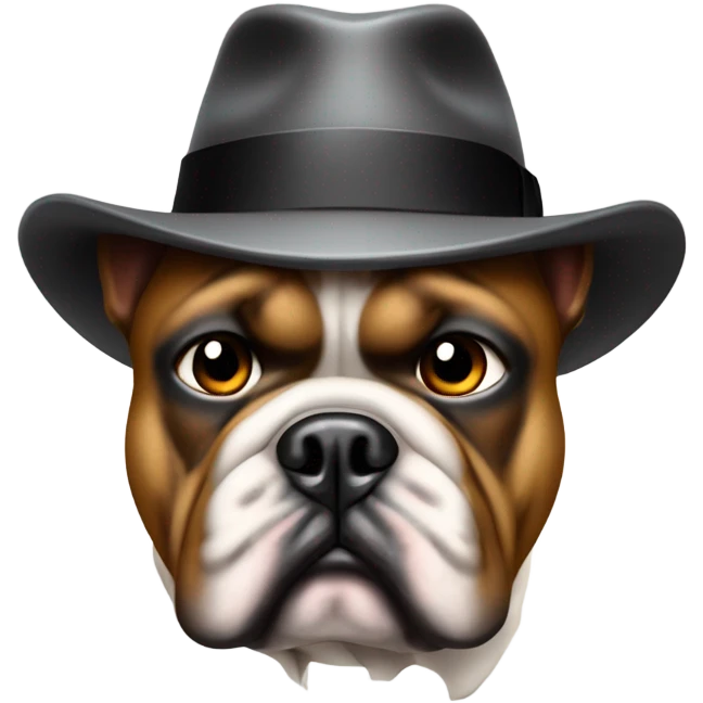 Mafia boss mit französischer bulldogge am schoß emoji