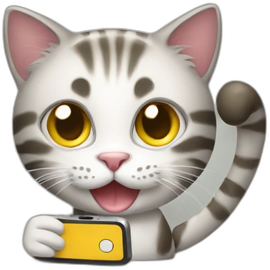 Cat with phone emoji