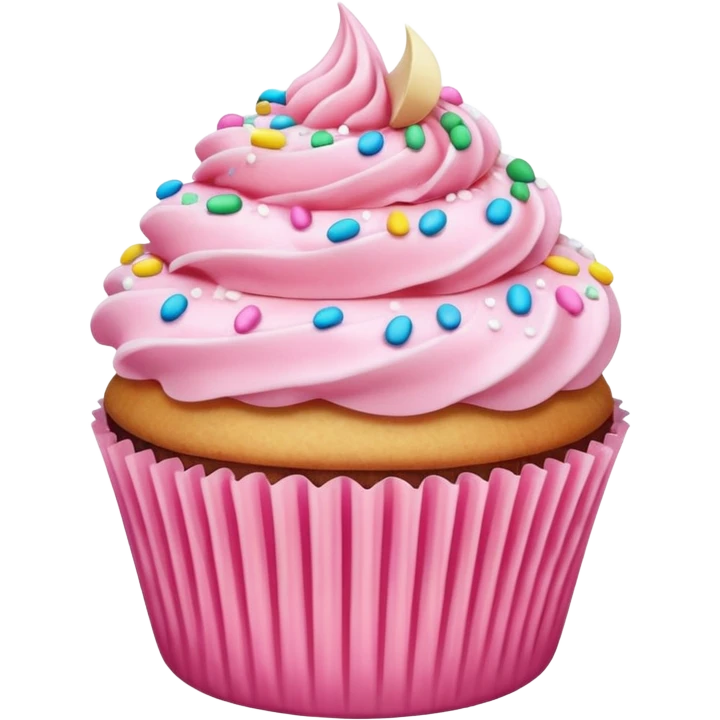 Cupcake with pink icing emoji