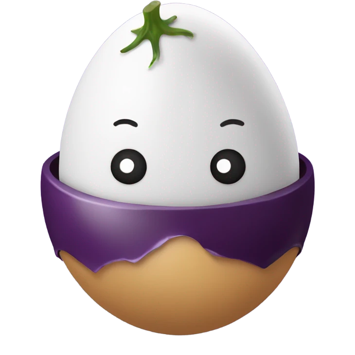 Egg with a eggplant emoji