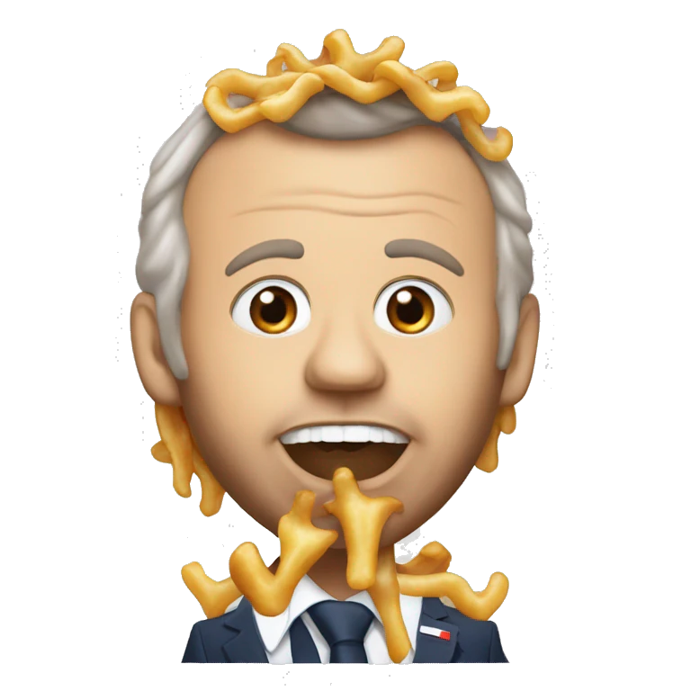 poutine qui regarde emanuel macron emoji