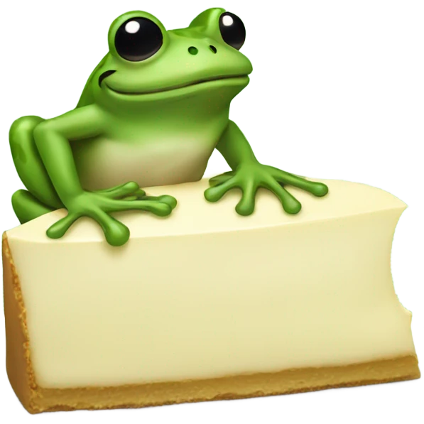 Frog eating cheesecake emoji