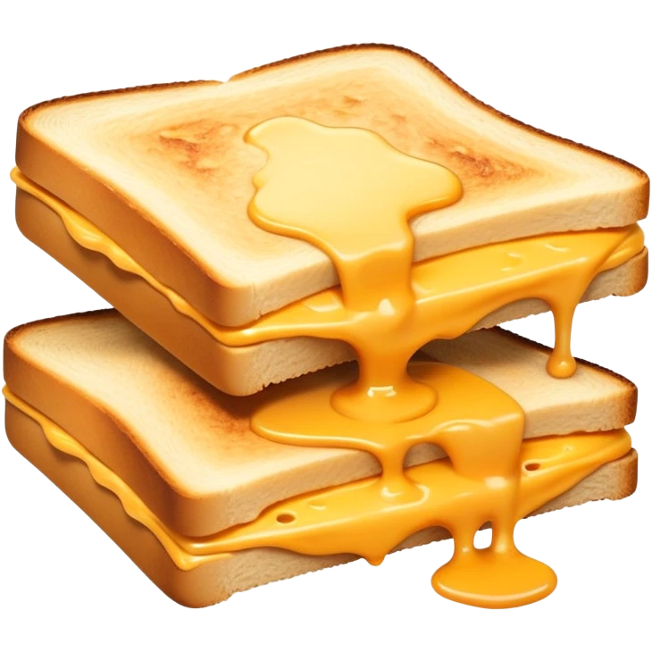 Kaas tosti cut diagonally with melted cheese visible emoji