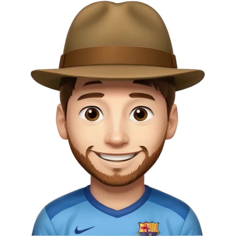 messi with hat emoji