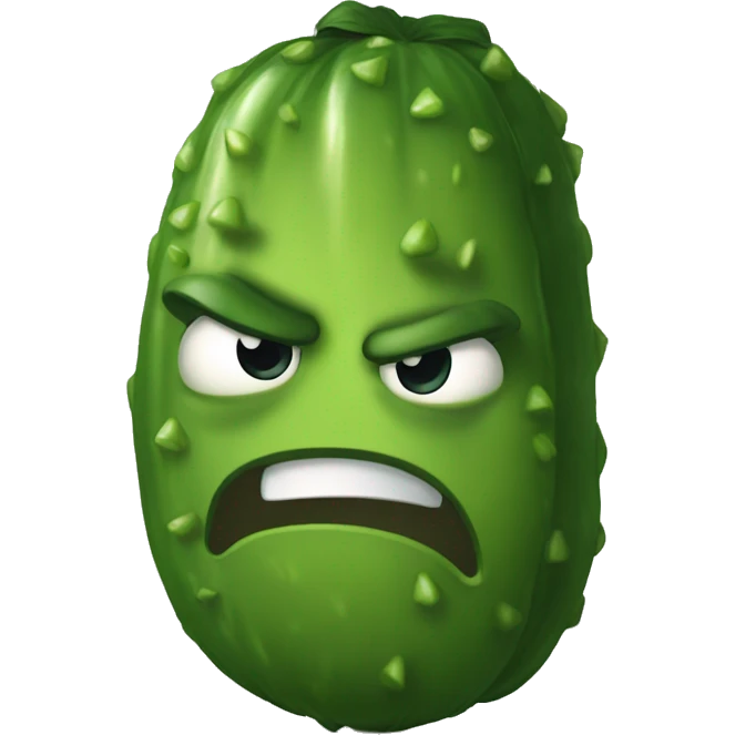 Angry pickle emoji