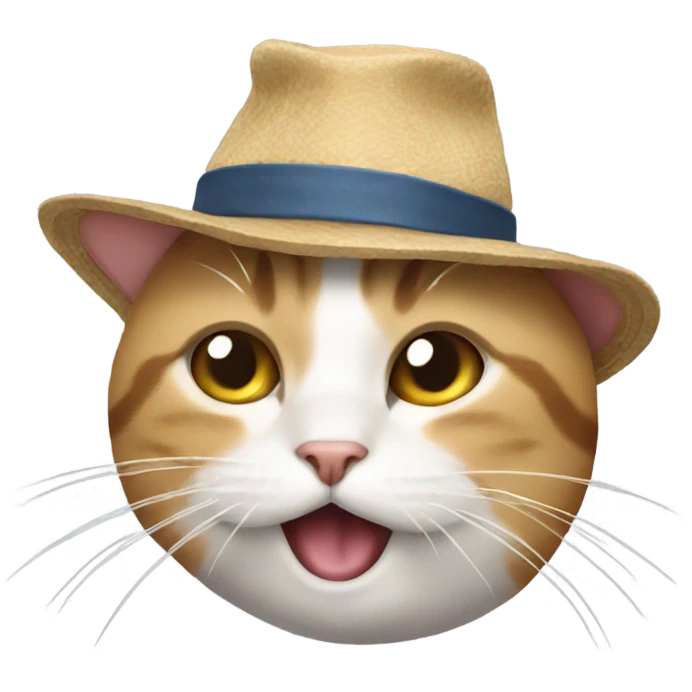 Cat wearing a hat throwing up emoji