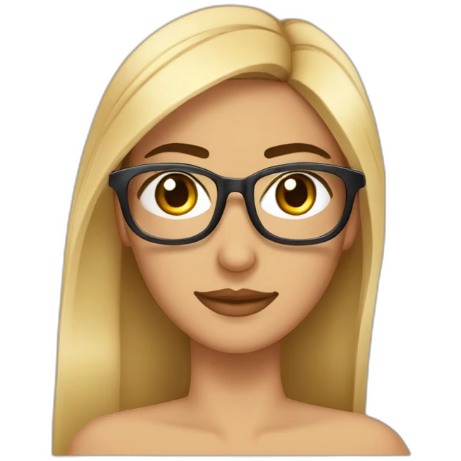 une ado marocaine musulamane avec des lunettes et un grain de beauté au dessus du sourcil gauche emoji