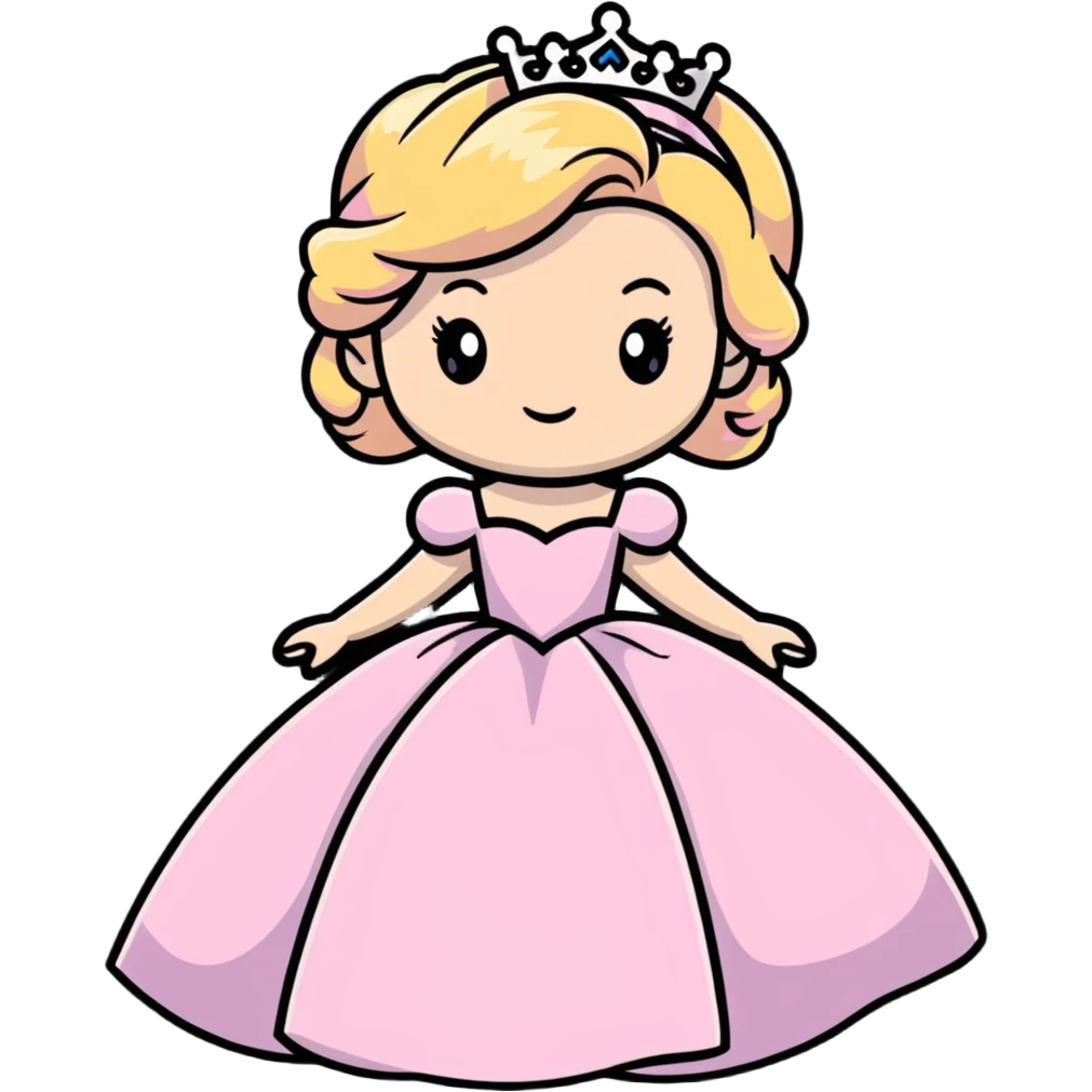 blonde princess holding her puffy pink ballgown dress emoji