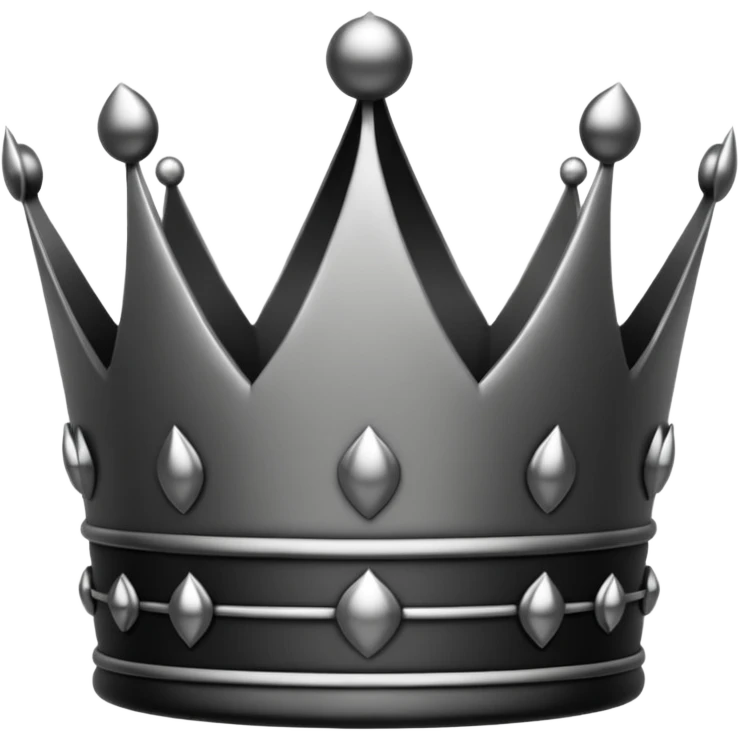 crown full black and grey dark style emoji
