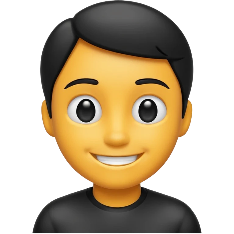 tiny black cartoon figure smiling minimal details emoji