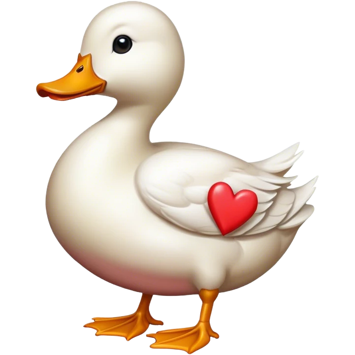 Duck with hearts emoji