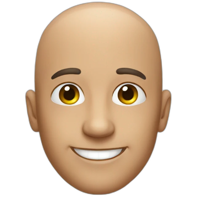 Smiling bald guy emoji