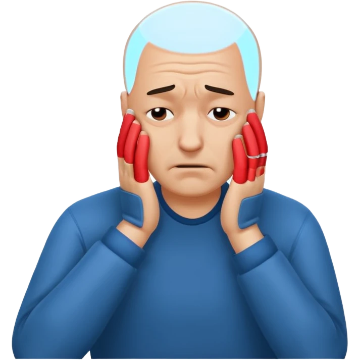 Bald man doing facepalm gesture emoji