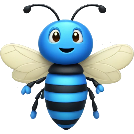 a totally blue bee in clouds emoji