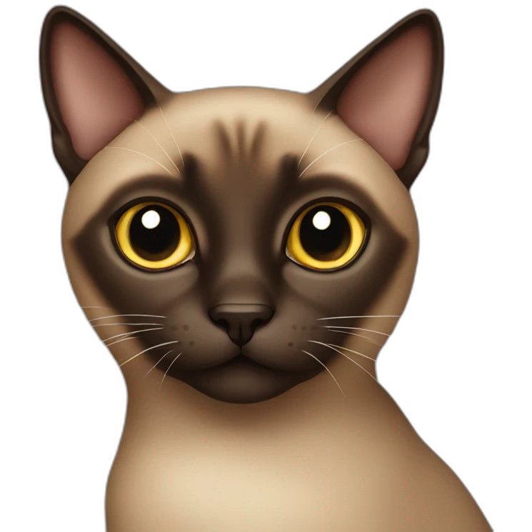 Dark Brown Siamese cat emoji