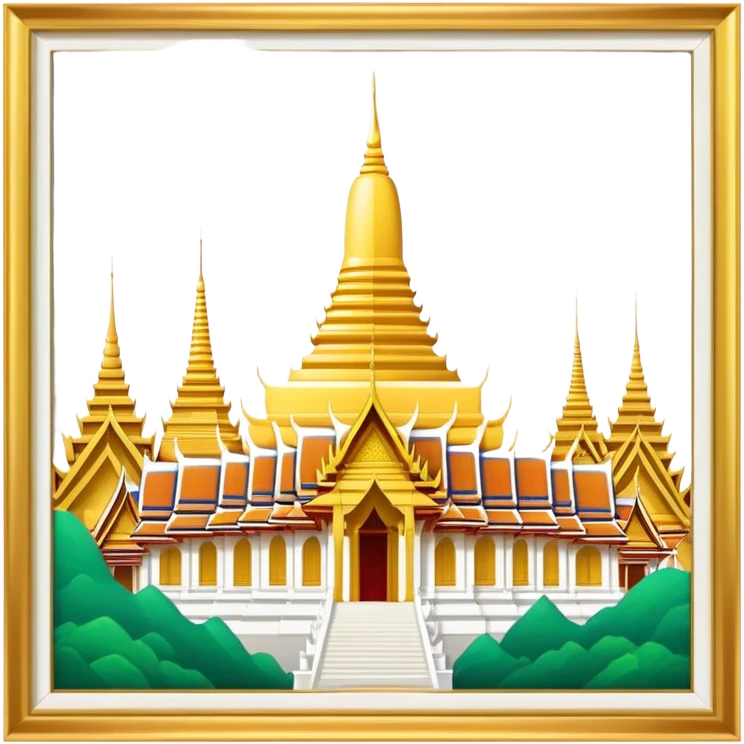 Grand Palace Bangkok Landmark Emoji – Featuring golden spires, Thai architecture, and the Emerald Buddha Temple. emoji
