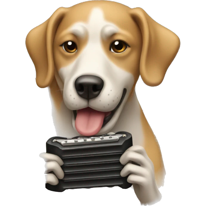 dog playing the harmonica emoji