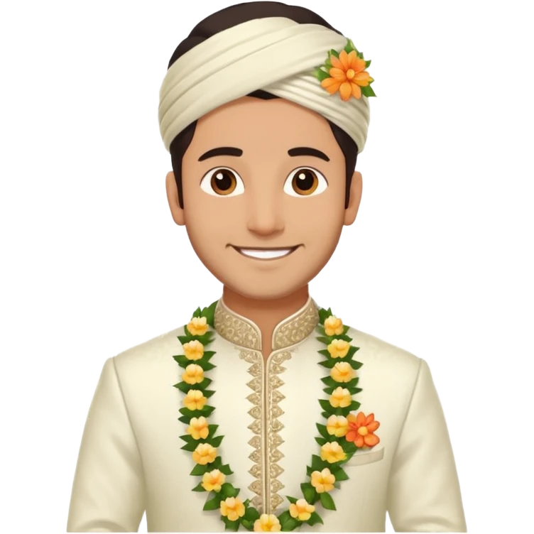 white indian groom holding garland emoji