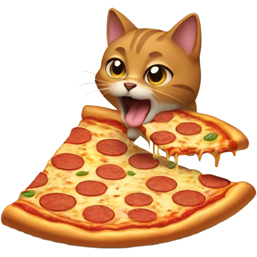 Gato comiendo pizza emoji