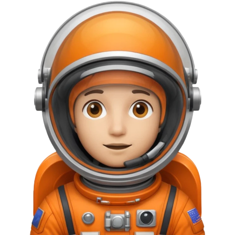 Engineer in an orange astronaut suit emoji