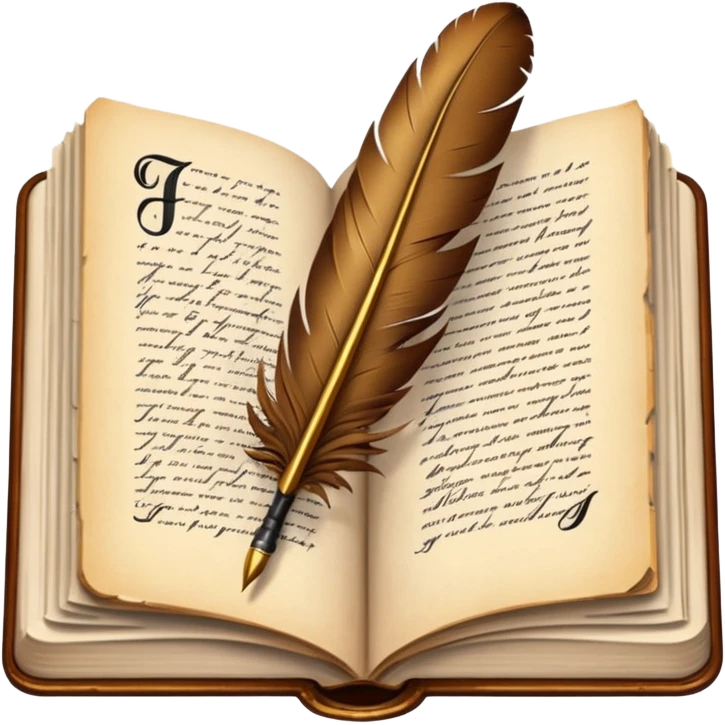 A giant quill writing in a book emoji
