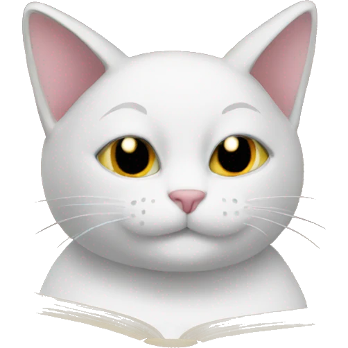 cat reading a bok emoji