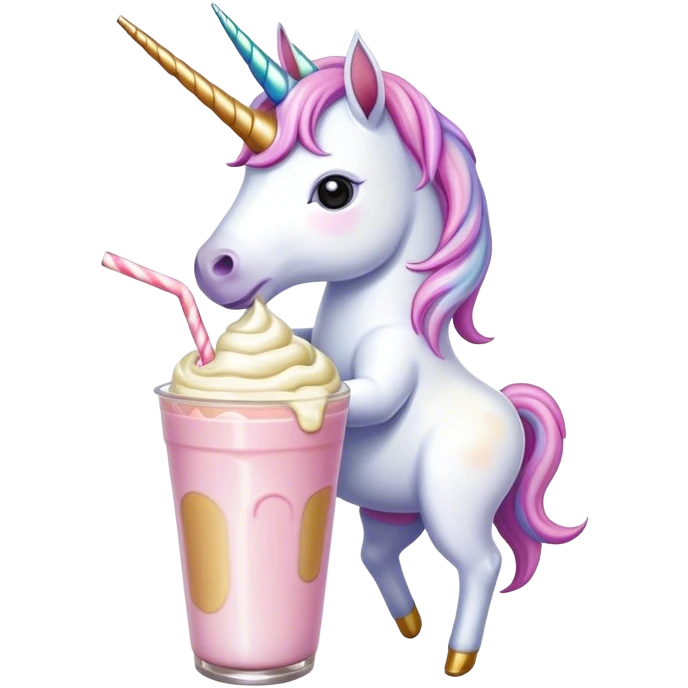 unicorn drinking a milkshake  emoji