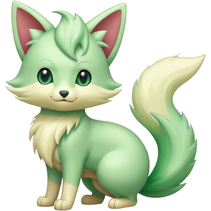 Green Translucent Elegant Skitty-Ninetales-Fakémon emoji