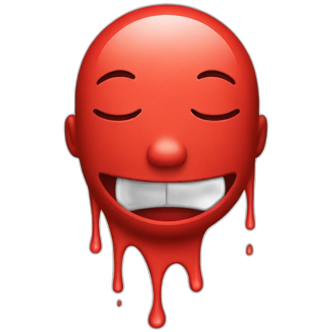 Smiley crying red emoji