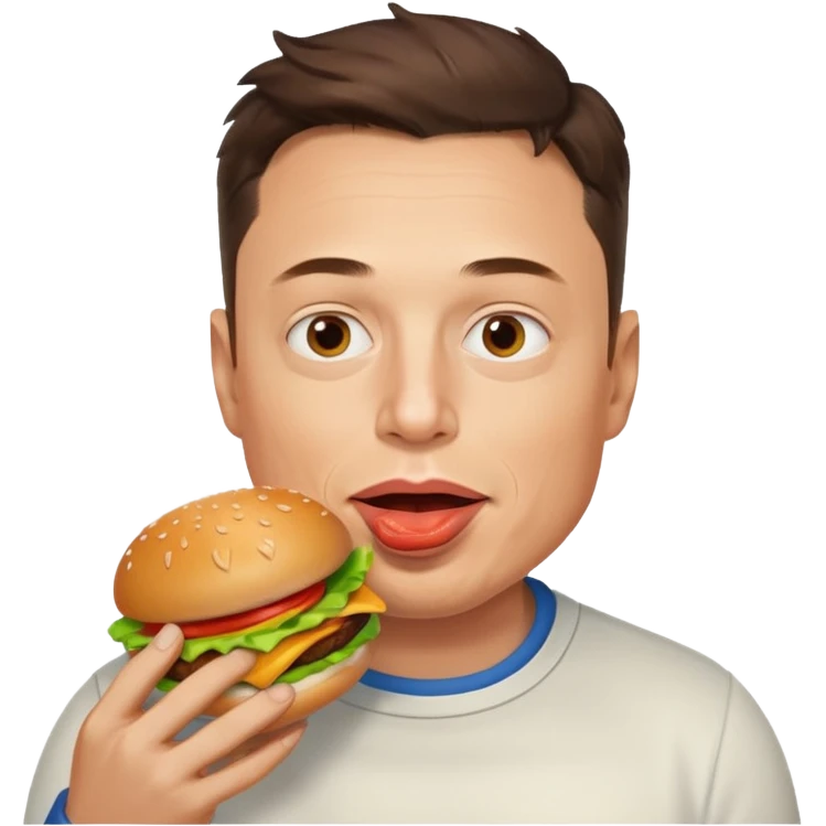 Elon Musk eat hamburger  emoji