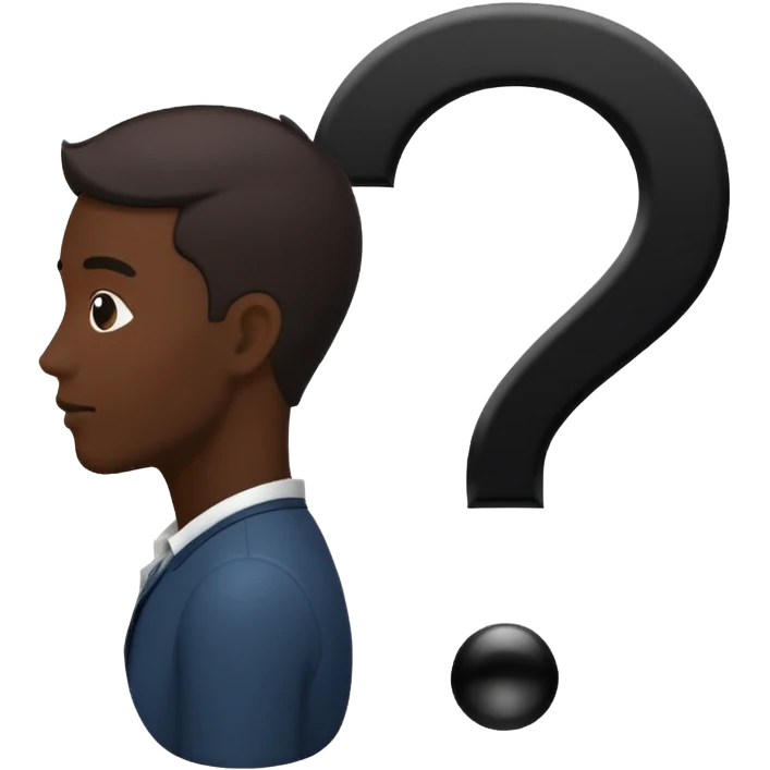 silhouette of a man with a question mark emoji