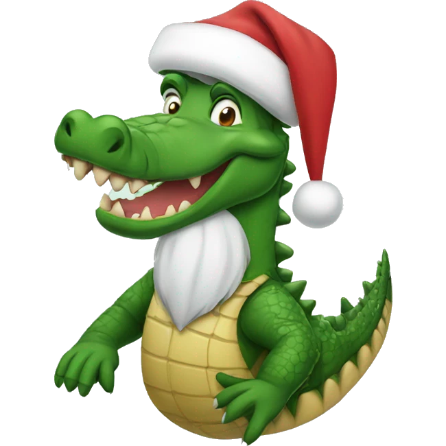 Crocodile Santa emoji