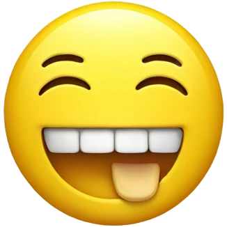 Yellow smiley with yellow bone in mouth sticking one end out emoji