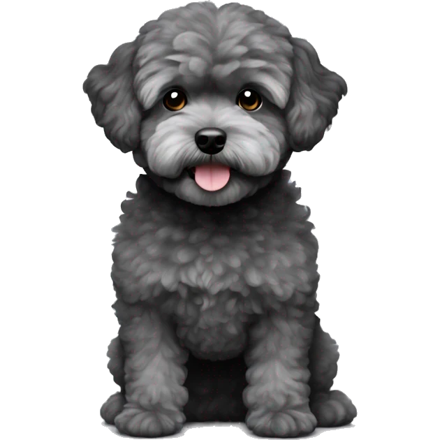 Charcoal gray maltipoo emoji